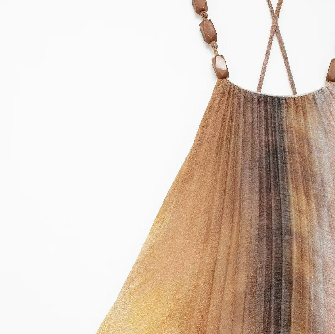 Women's Summer Hanging Collar Pleated Dress Dresses