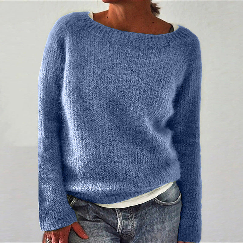 Women's Solid Color Static Basic Style Sweater