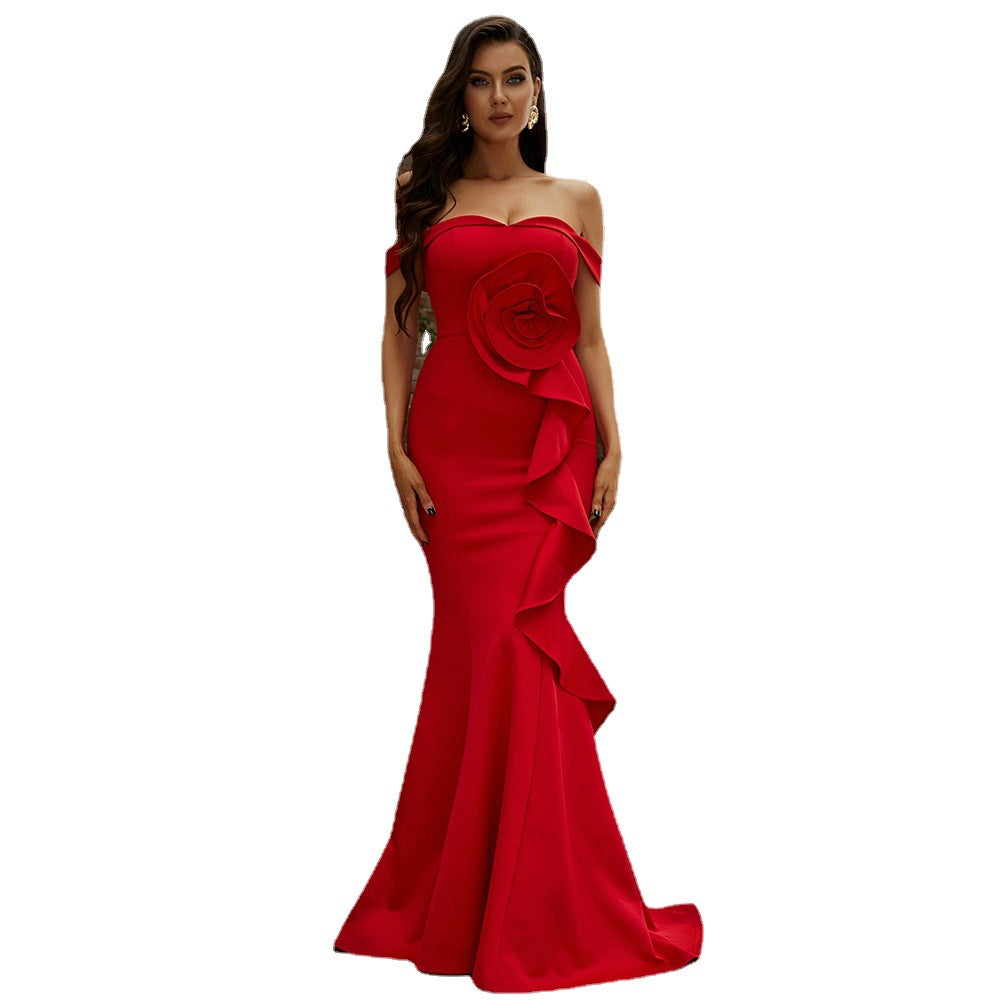 Sleeveless Elegant Long Solid Color Banquet Dresses