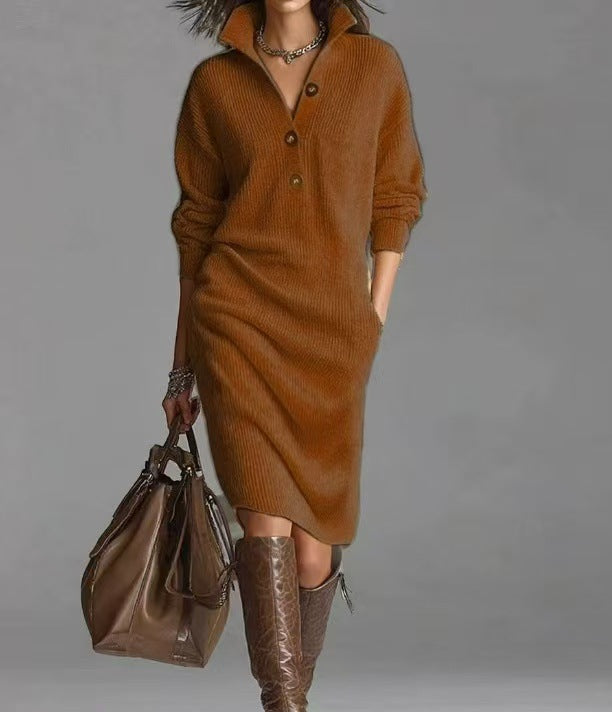 Classic Women's Turtleneck Irregular Hem Loose Sweater