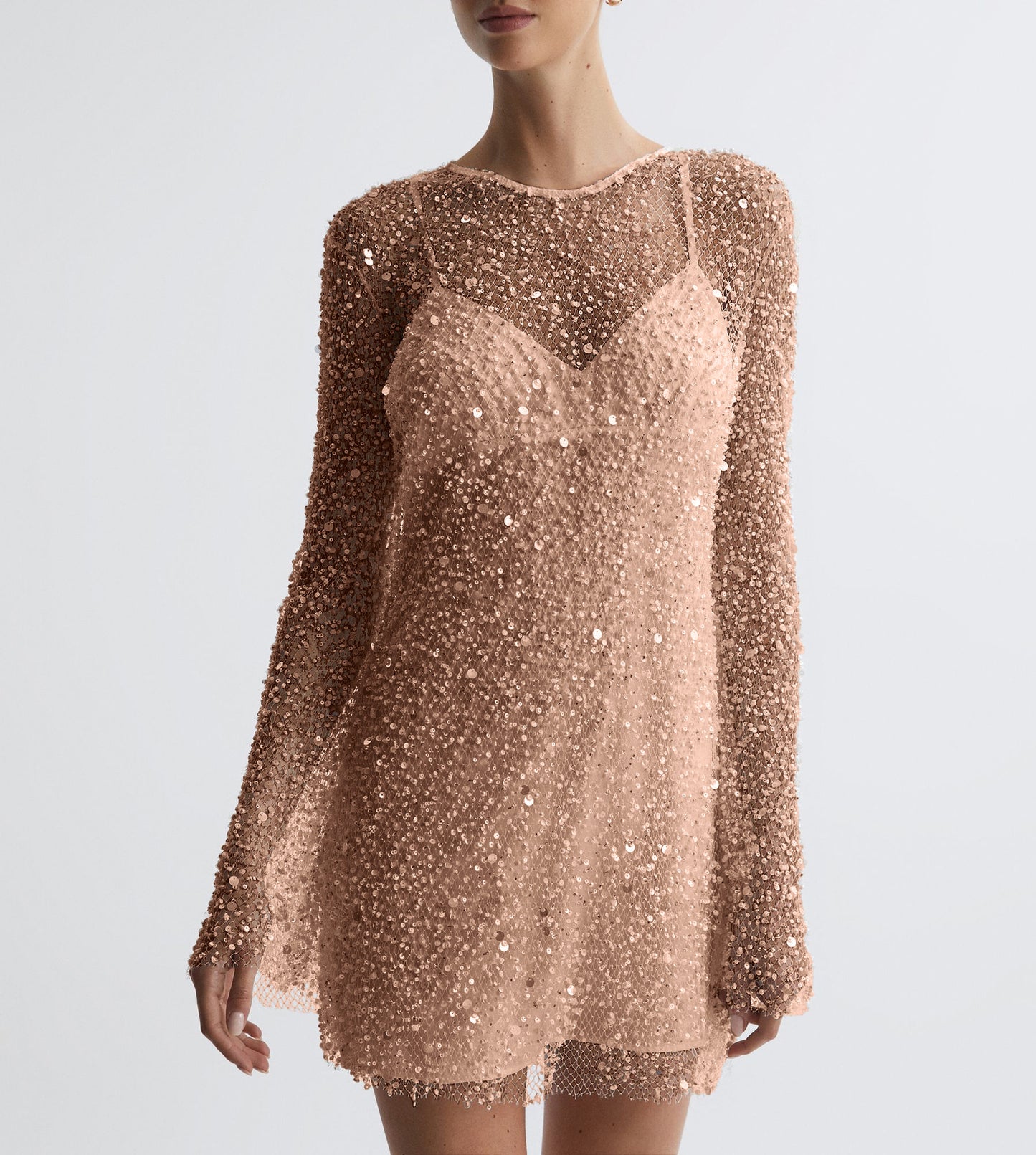 Women's Bubble Beads Mesh Two-piece Set Sling Dress