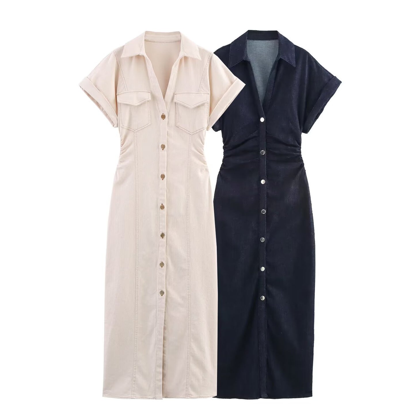 Z Summer Midi Slim Denim Dress Dresses