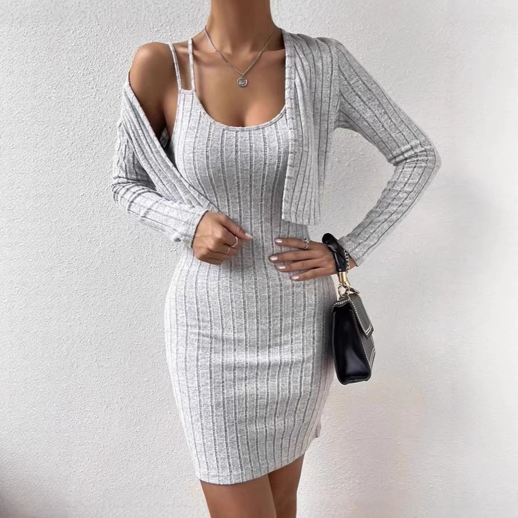Women's Sling Skinny Hip With Long Sleeve Coats