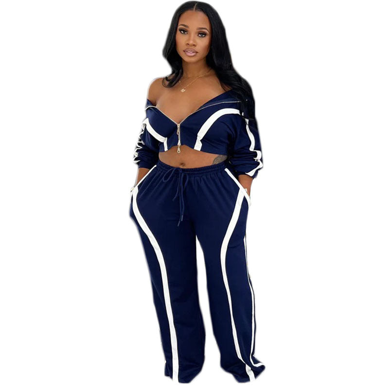Women's Fashion Baggy Straight Trousers Sports Casual Clothing