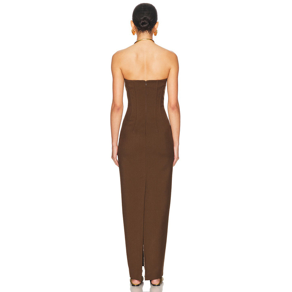 Dress Sleeveless Tube Backless Slit Long Dresses
