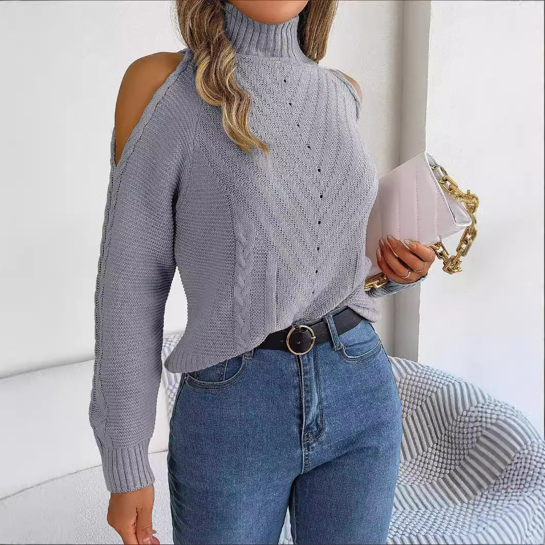 Women's Clearance Casual Turtleneck Long Sleeve Knitted Sweaters