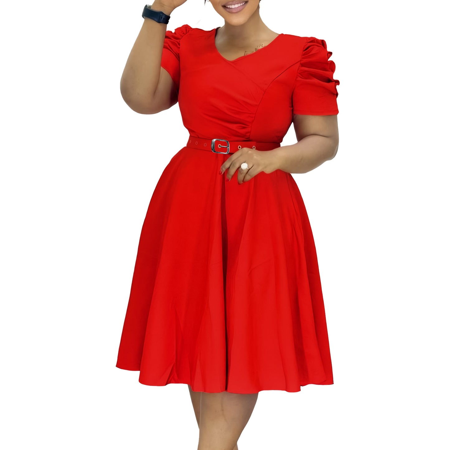 Women's Fashionable Pleated Elegant Large Swing Dress Dresses