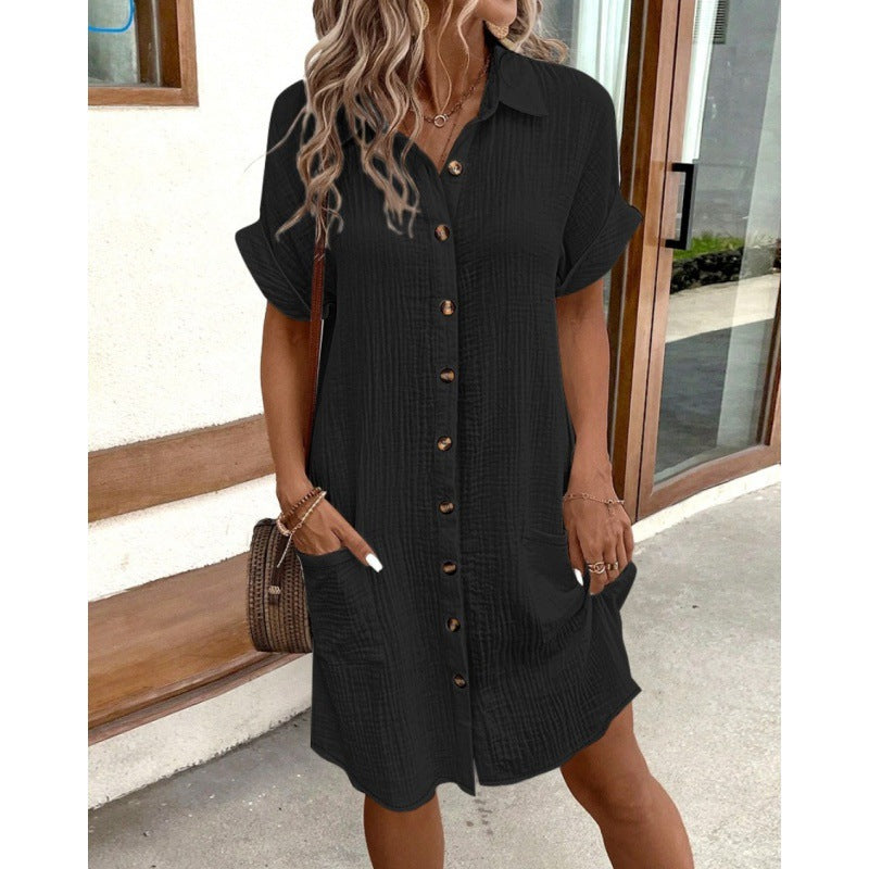 Women's Casual Loose Wear Short-sleeved High-grade Temperament Female Dress