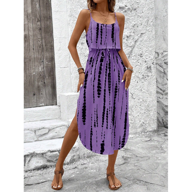 New Attractive Versatile Graceful Printing Slip Dress