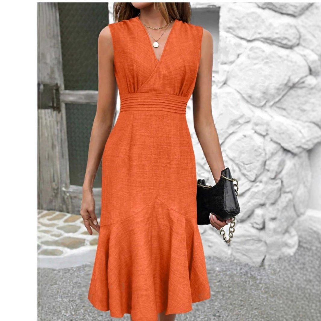 Classy Trendy Fashionable Sleeveless Fishtail Holiday Dress
