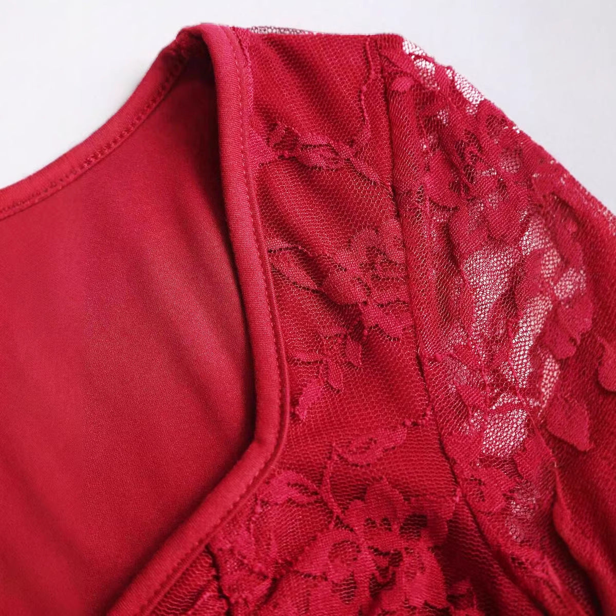 French Retro Pure Style Light Lace Sexy Tied Long Jumpsuits