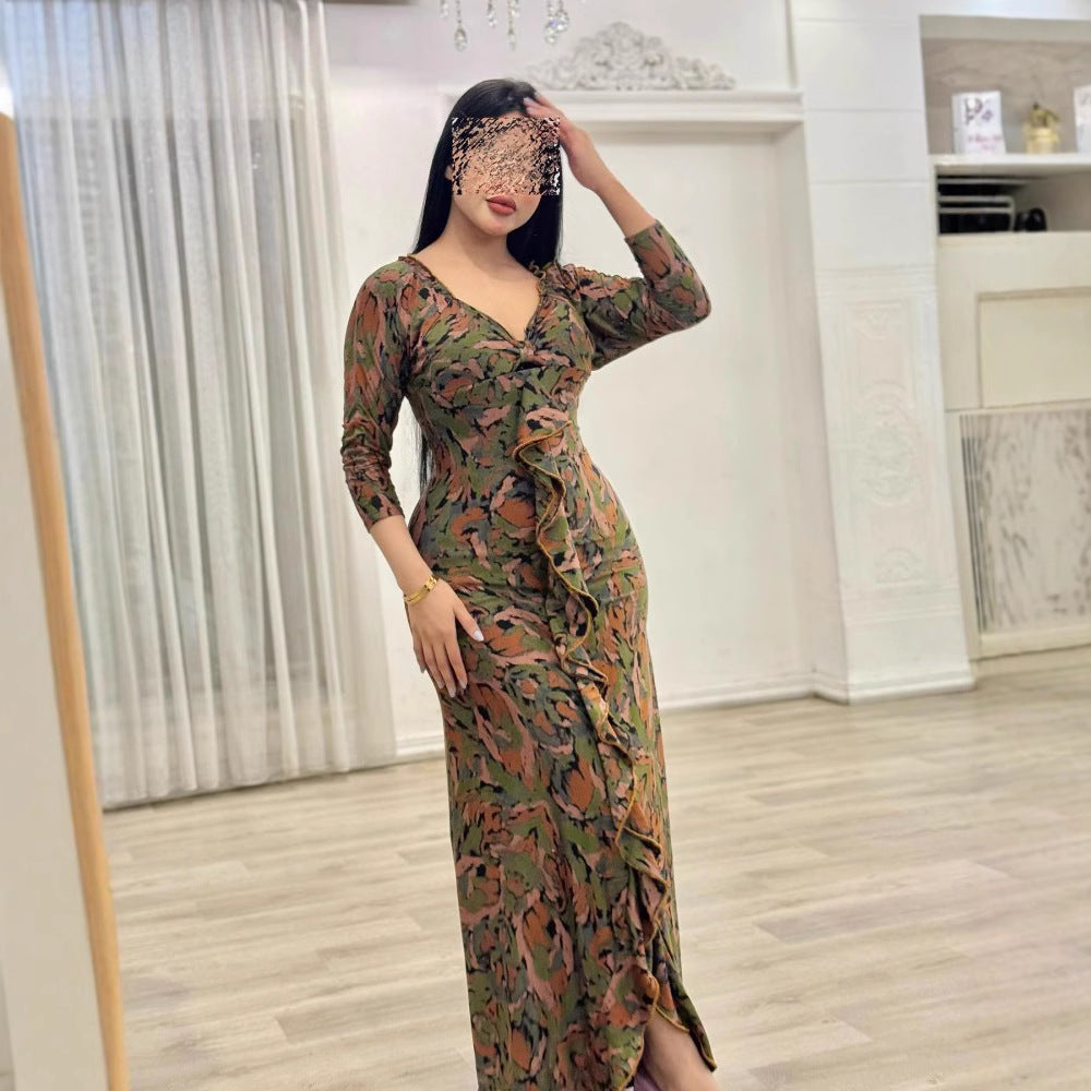 Women's Clothes Chiffon Floral Printed Sexy Dress Dresses