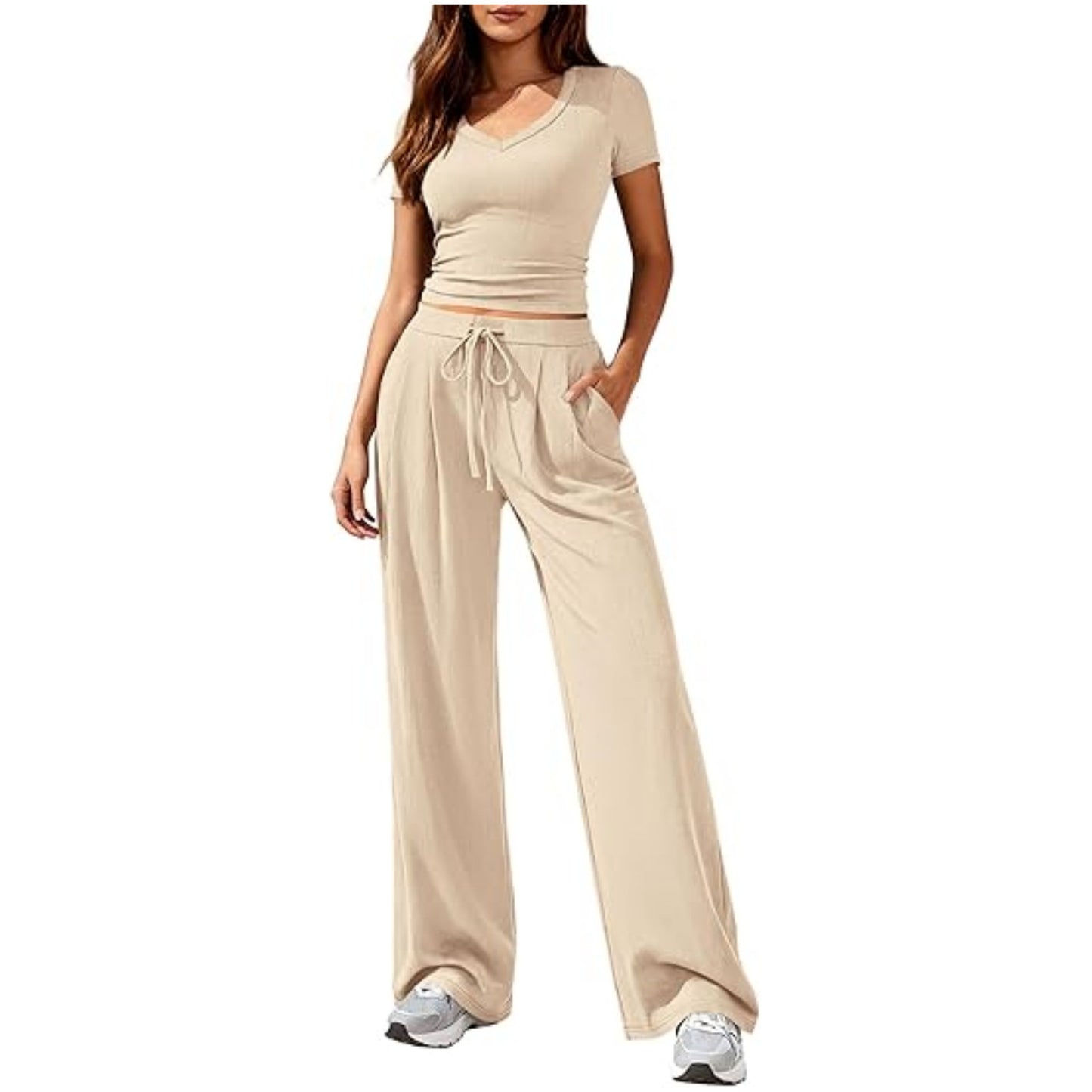 Women's Solid Color Wide Leg For Fashion Casual Suit
