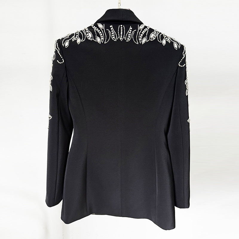 Graceful Diamond Beaded Split Fishtail Dress Jackets