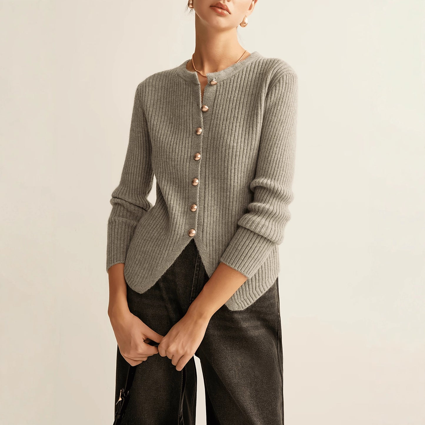 Women's Elegant Fashion Simple Commute Style Knitted Women's Sweater