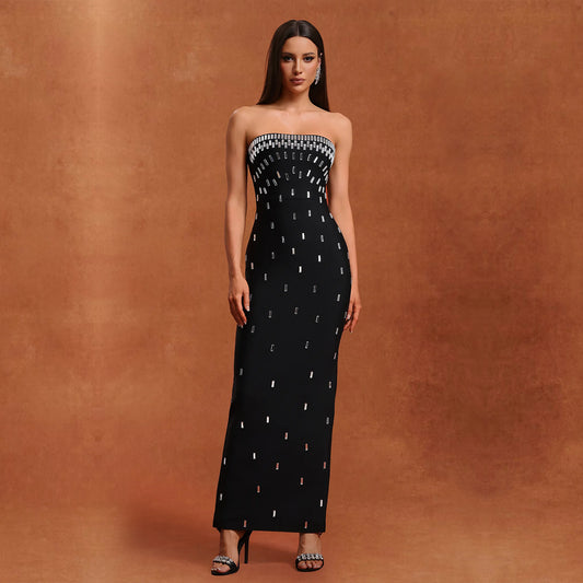 Women's Fashion Wear Sexy Tube Hot Drilling Dresses