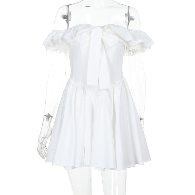 Women's Waist A- Hem French Court Bow Dresses