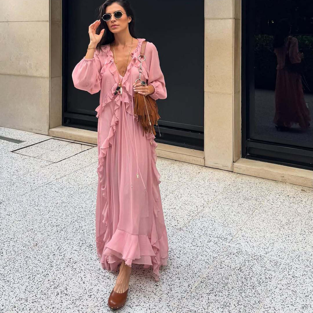 Women's Classy Laminated Decoration Long Dress Dresses