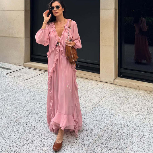 Women's Classy Laminated Decoration Long Dress Dresses