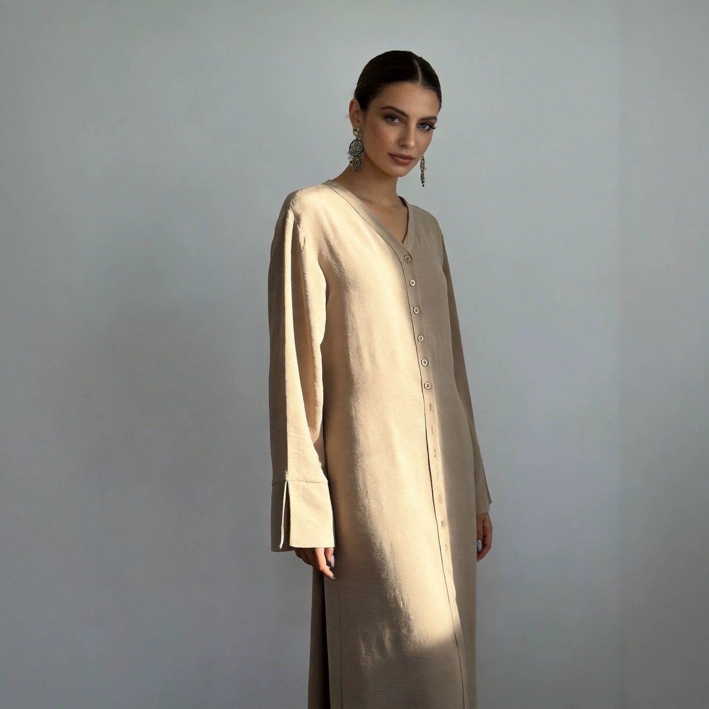 Elegant Long Shirt Two-piece Fashion Single-breasted Dress