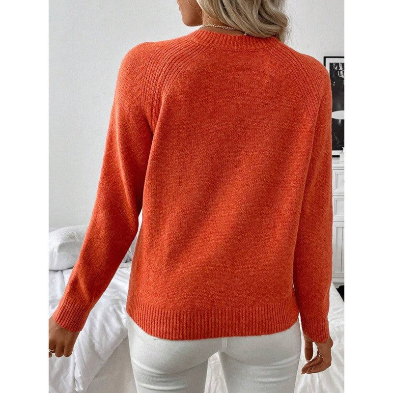 Women's Fashion Leisure Commute Button Knitted Sweater