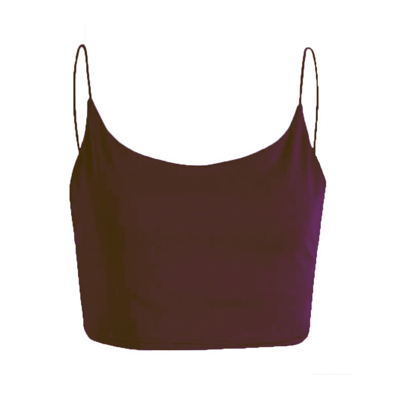 Women's Summer Solid Color Sexy Spaghetti Straps Tops