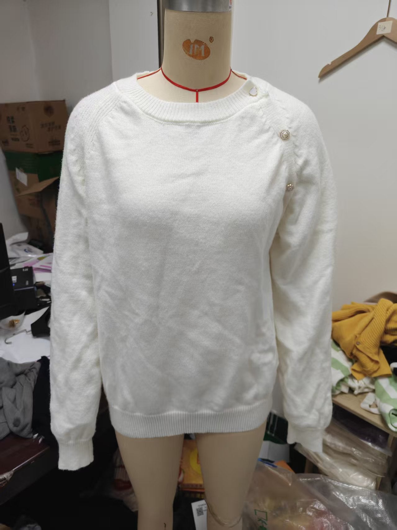 Women's Fashion Leisure Commute Button Knitted Sweater