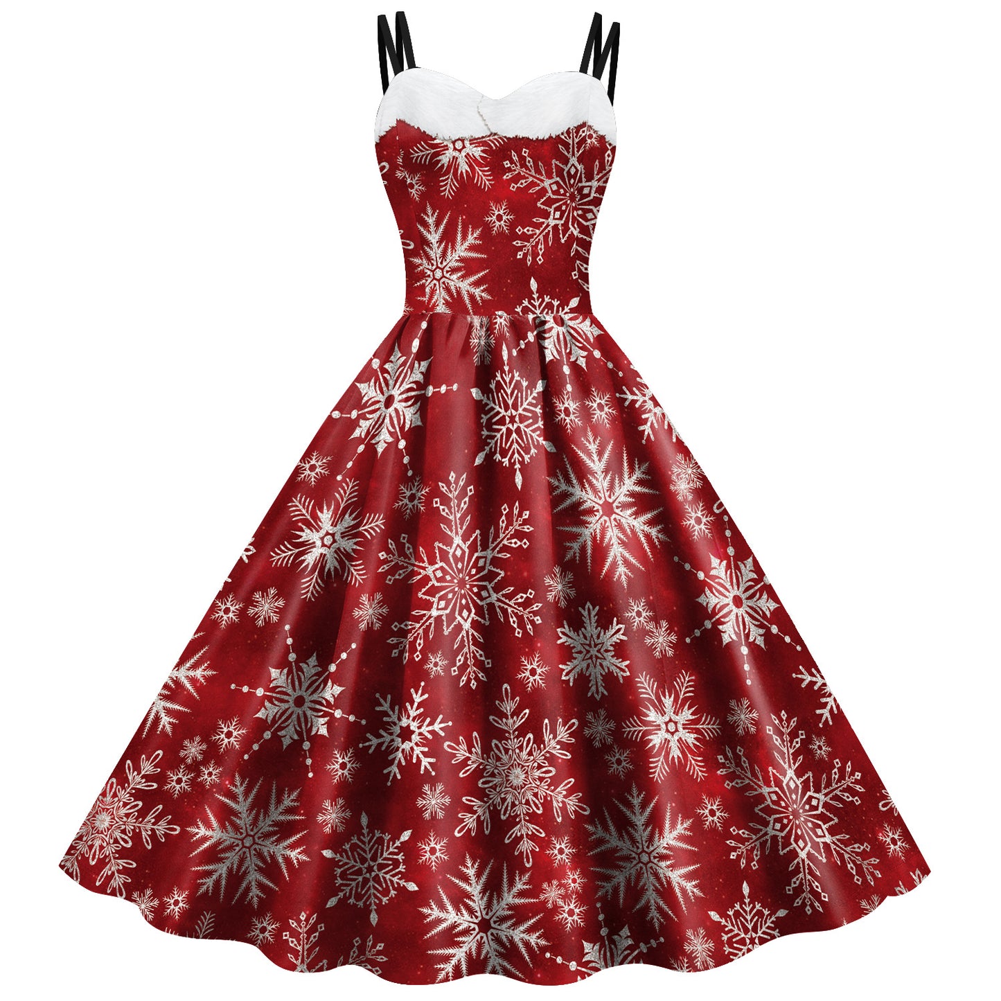 Women's Christmas Snowflake Digital Printing Sling Casual Skirts