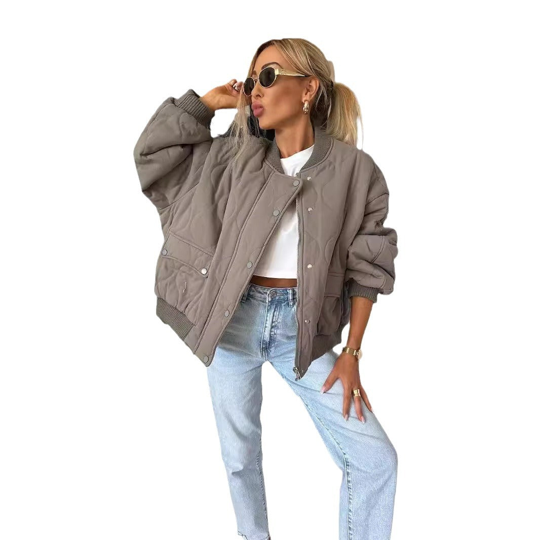 Women's Long Sleeve Casual Button Pure Color Coats