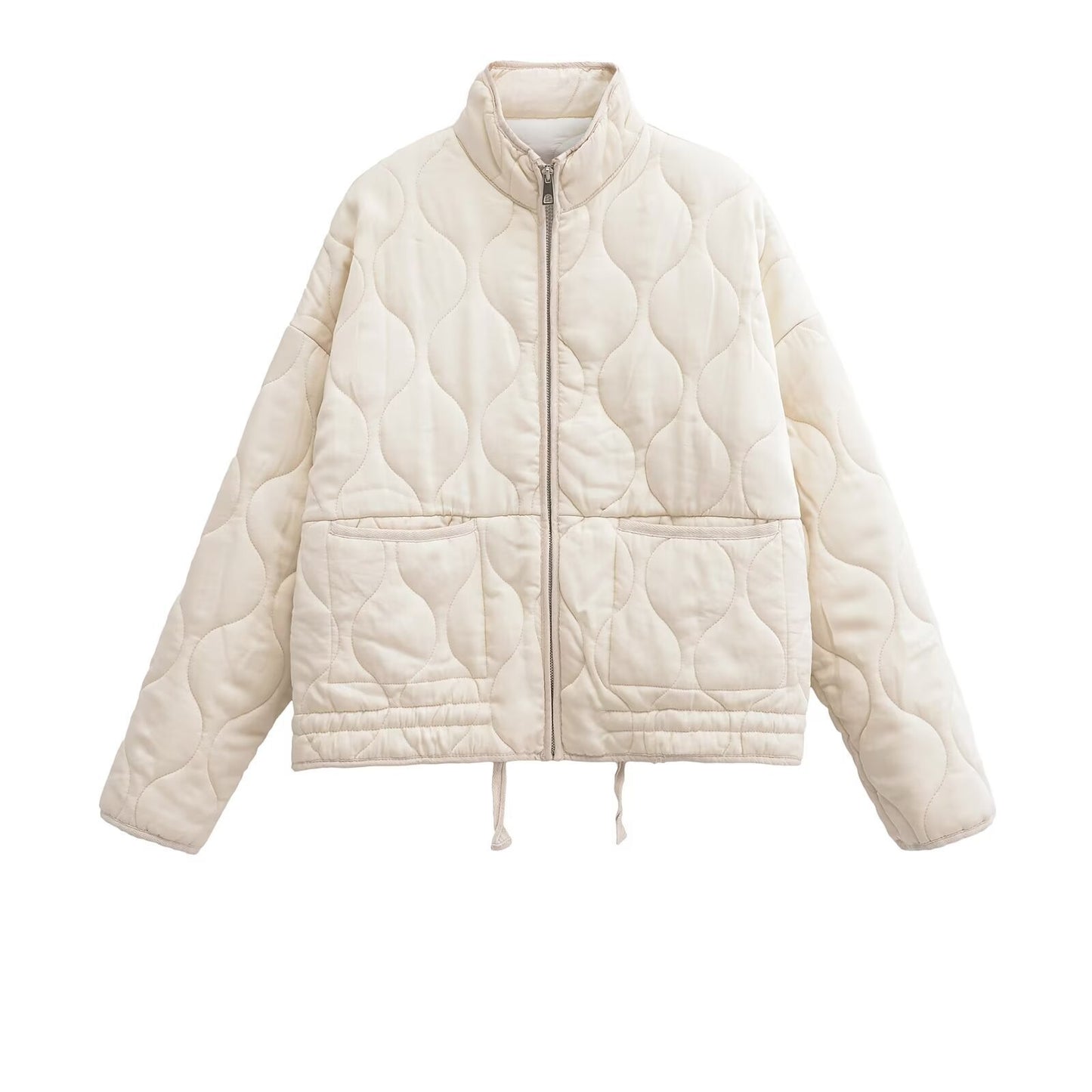 Women's Wear Commuting Fashion Stand Collar Diamond Coats