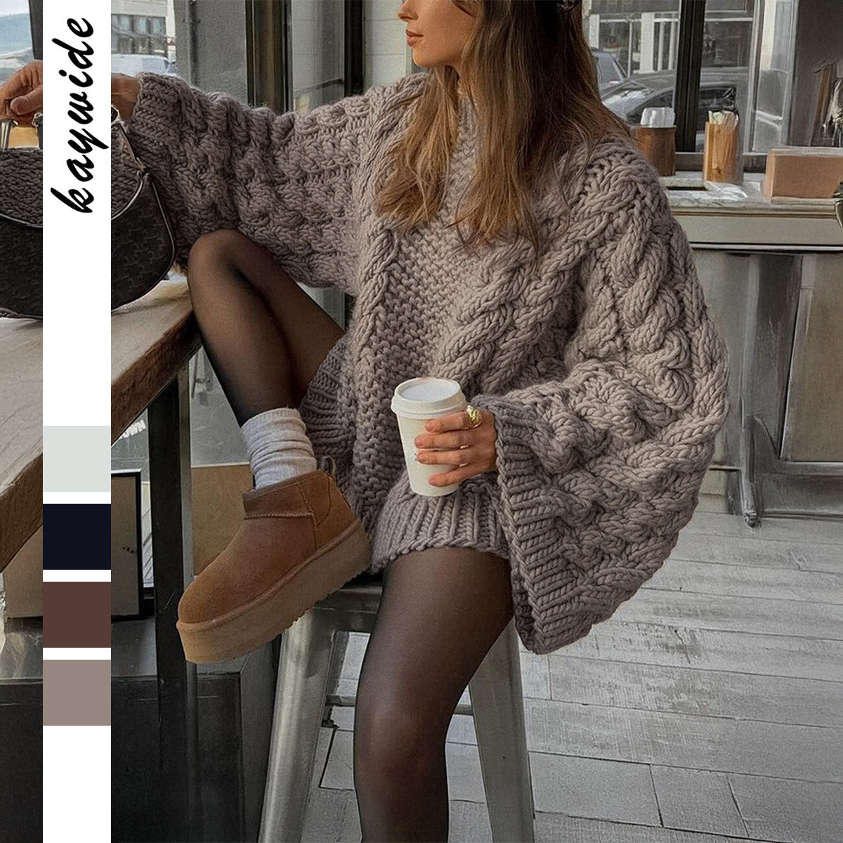 Women's Leisure Vacation Woolen Long Sleeve Sweater