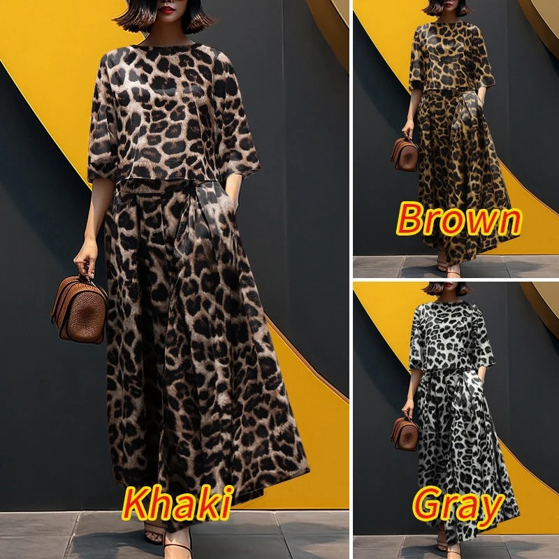 Women's Bohemian Floral Printed Shirt Wide Leg Fashion Casual Suit