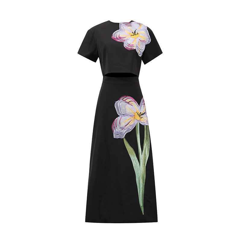 Women's Summer Retro Slim Fit Slimming Beautiful Flower Suits