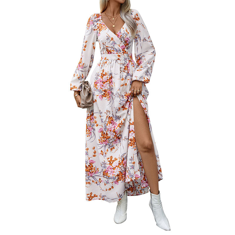 Women's Autumn Long Sleeve Printed Dress Clothing