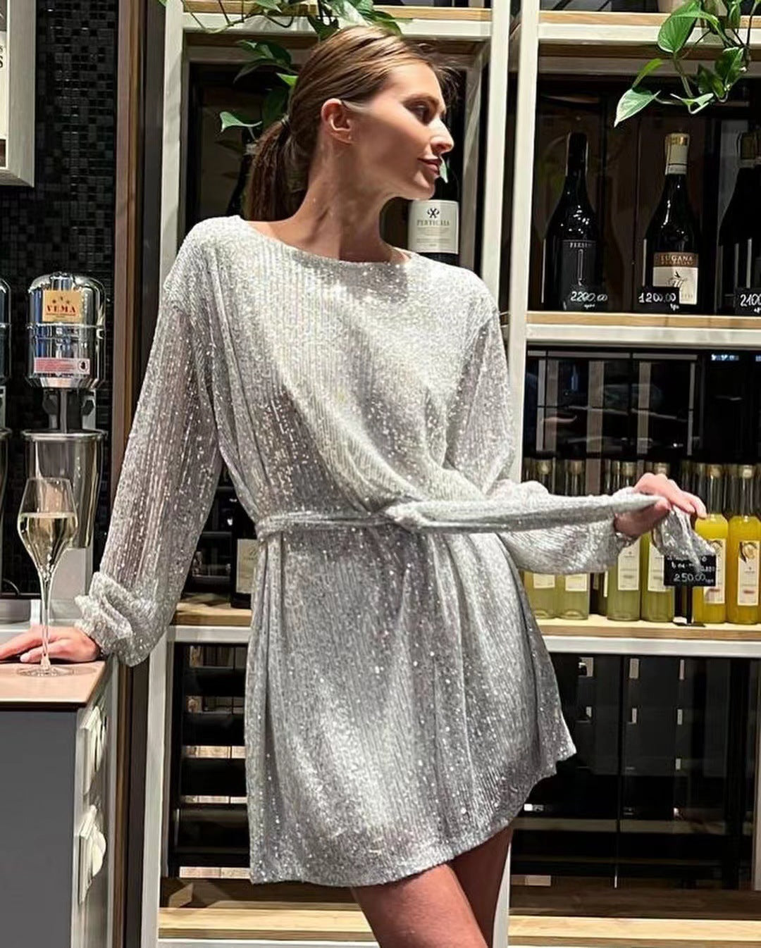 Party Fashionable Sequins Sequin Color Dress Dresses
