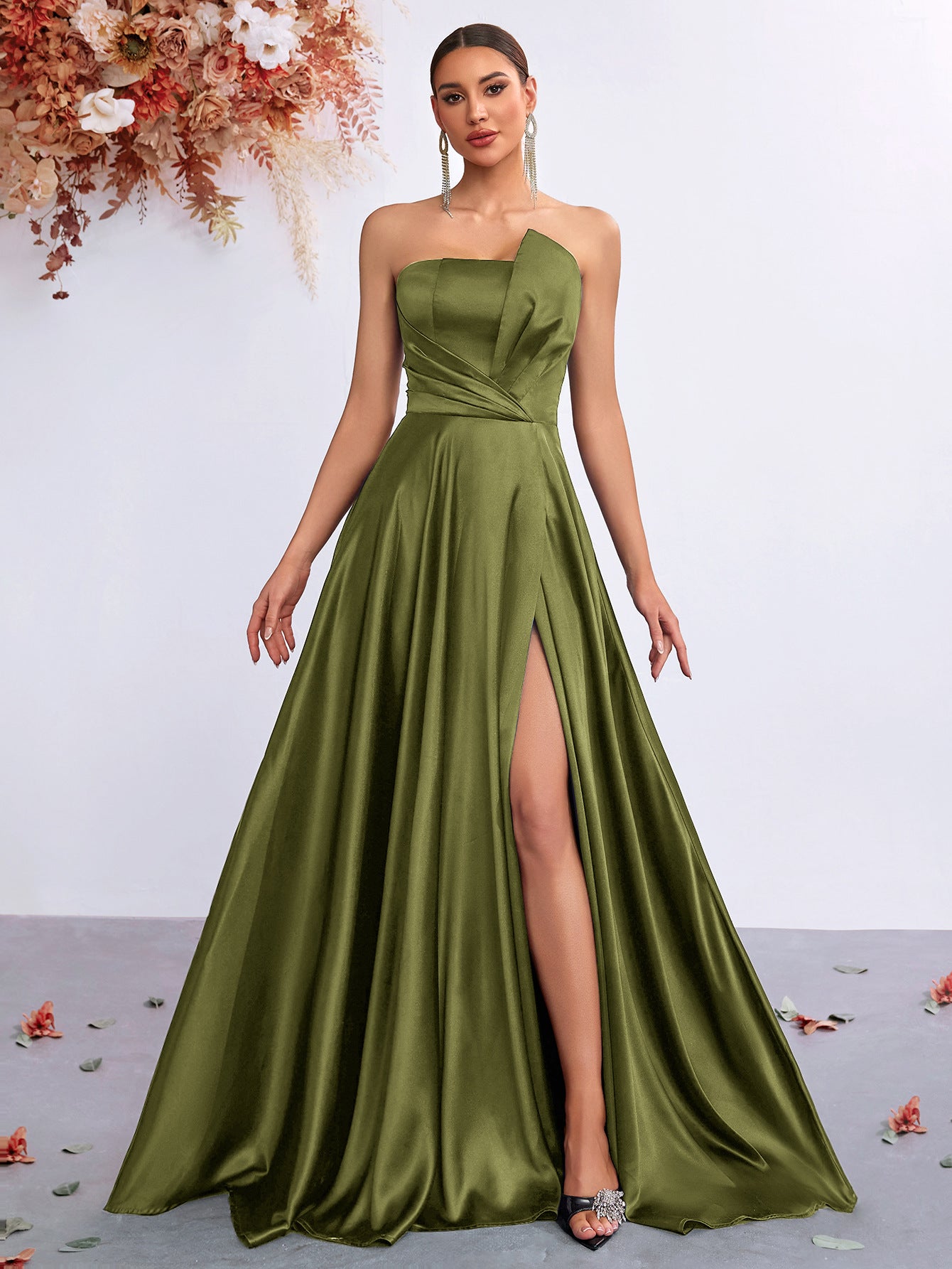 Sexy Tube Elegant Waist Slit High-grade Banquet Tops
