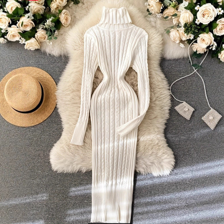 Women's Winter Turtleneck Twist Long-sleeved Warm Inner Skirts