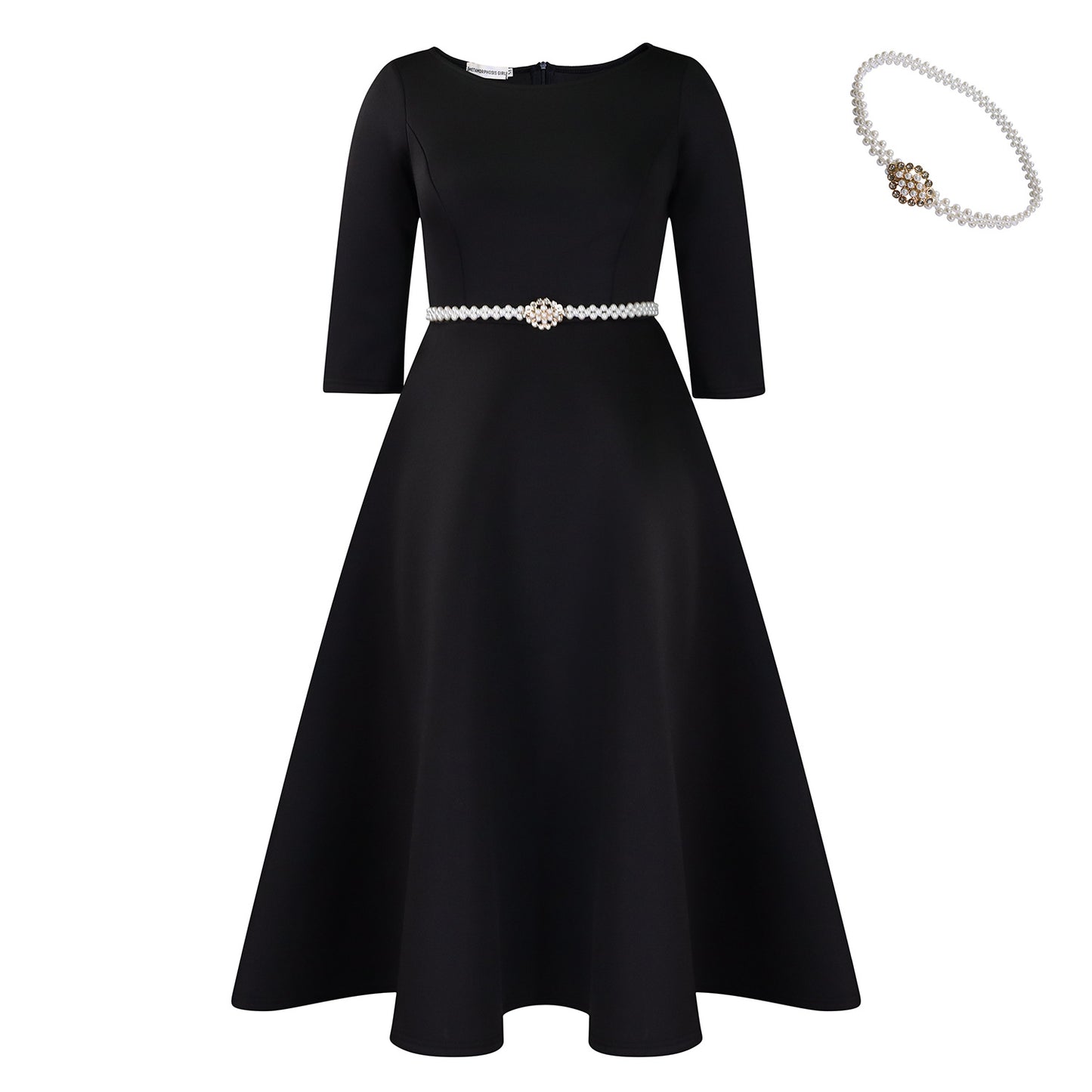 Pretty Solid Color Large Swing Elegant Dress