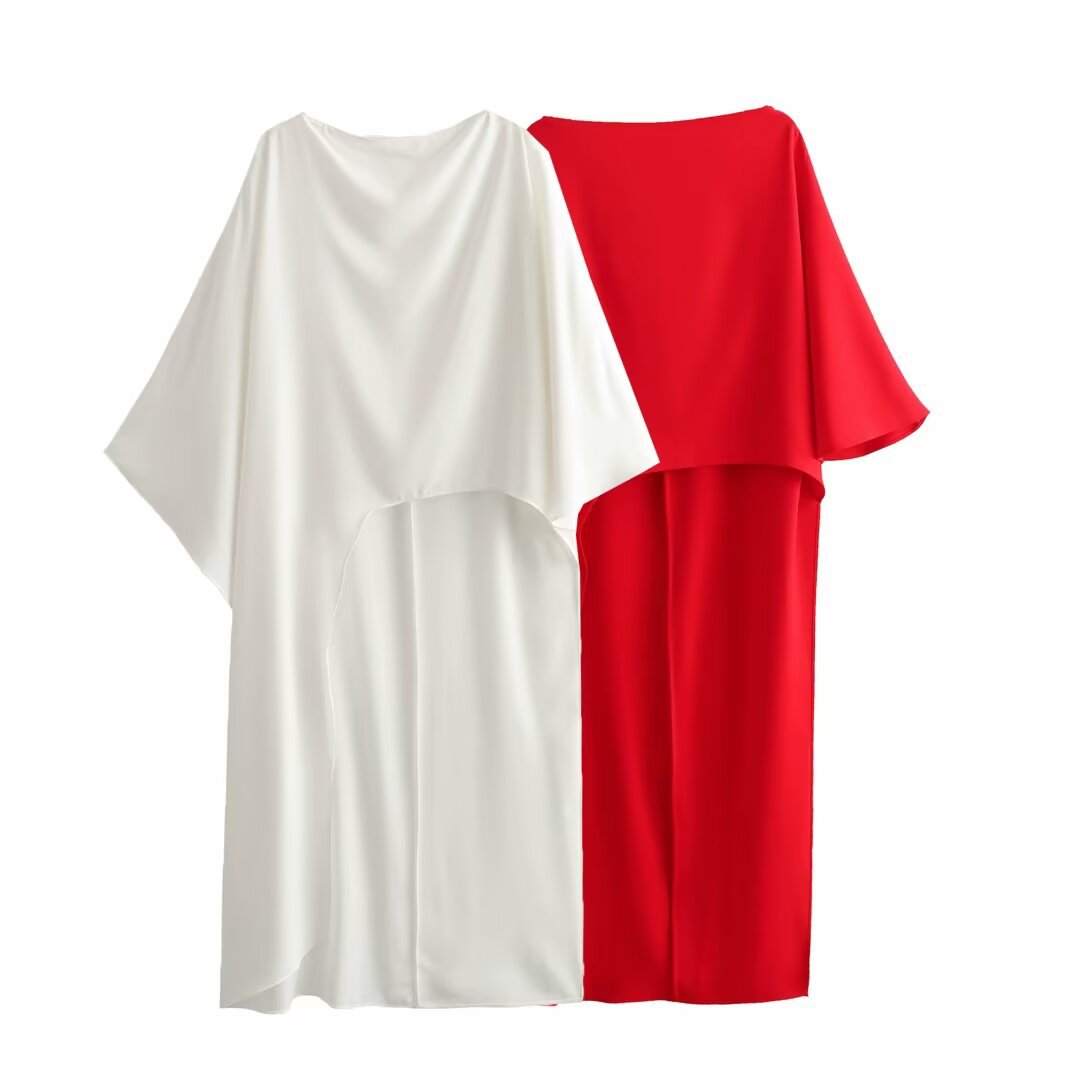 Women's Autumn Lazy Versatile Asymmetric Cape Casual Dresses