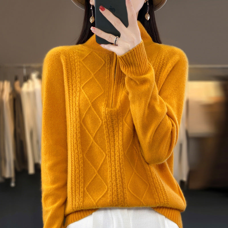Women's Loose Lazy Style Thermal Knitting Bottoming Shirt Autumn Trendy Long Sweater