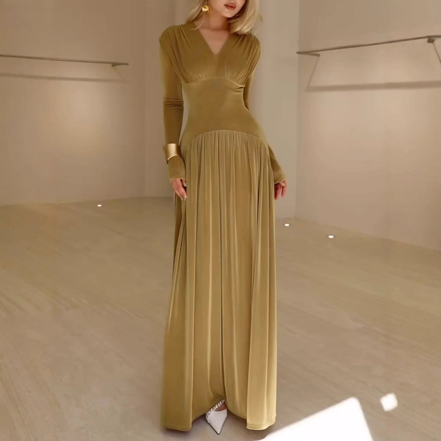 Women's Winter Elegant Long Sleeves Dress Fashion Dresses