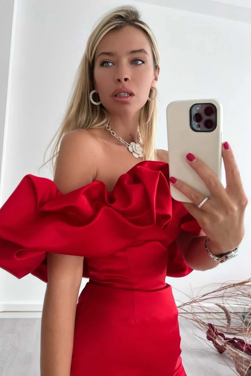 Pure Color Floor Shoulder Stringy Seedge Dresses