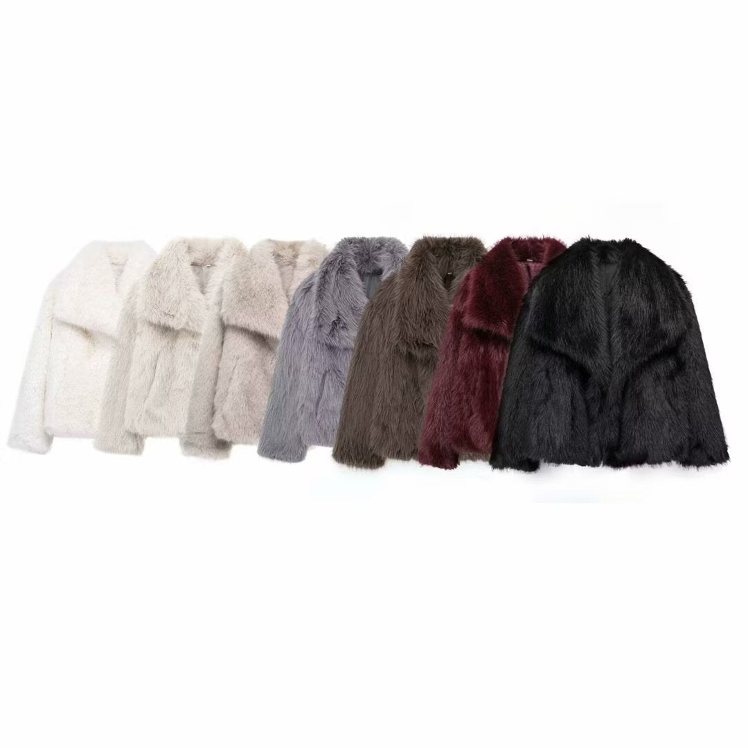 Women's Unique Artificial Fur Female Clothes Coats