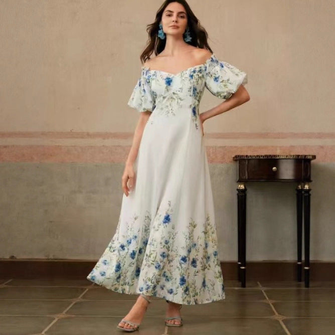 Comfortable Casual Charming Printed Sleeve Slim Dress