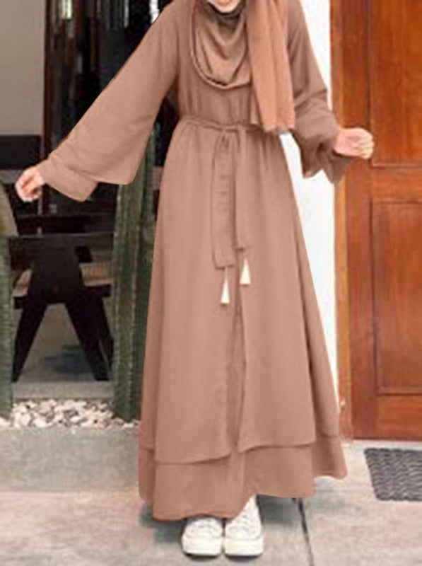 Fashion Artistic Retro Leisure Loose Crew Dresses