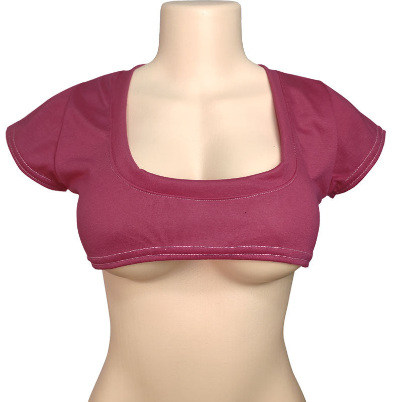 Women's Two-dimensional Pure Color Half Milk T-shirt Cute Blouses