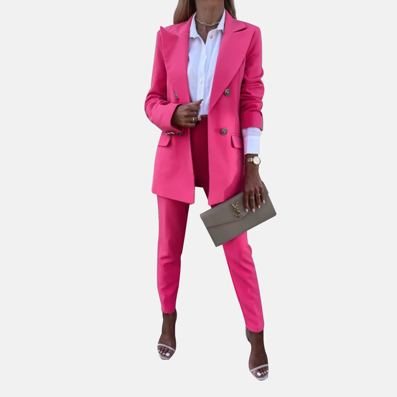 Women's Solid Color Temperament Two-piece Set Fashion Suits