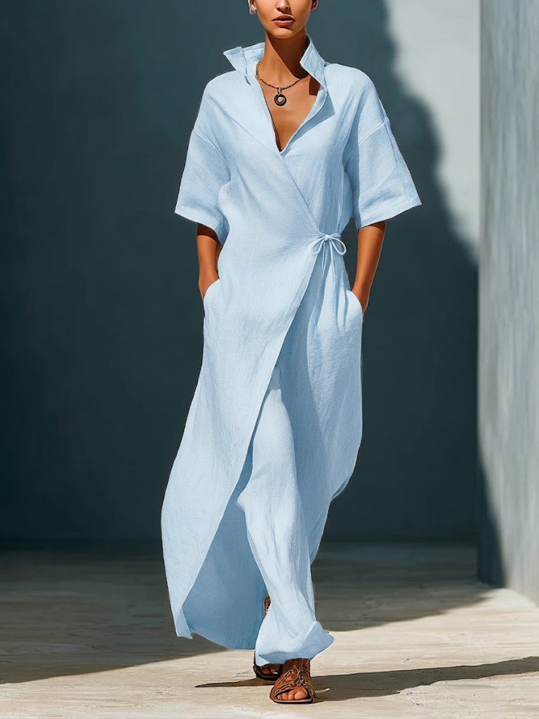 Summer Casual Sleeve Slimming Temperament Shirt Dress