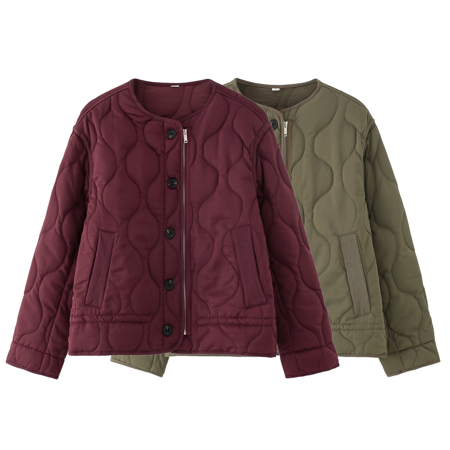 Women's Winter Round Neck Long Sleeve Loose Coats