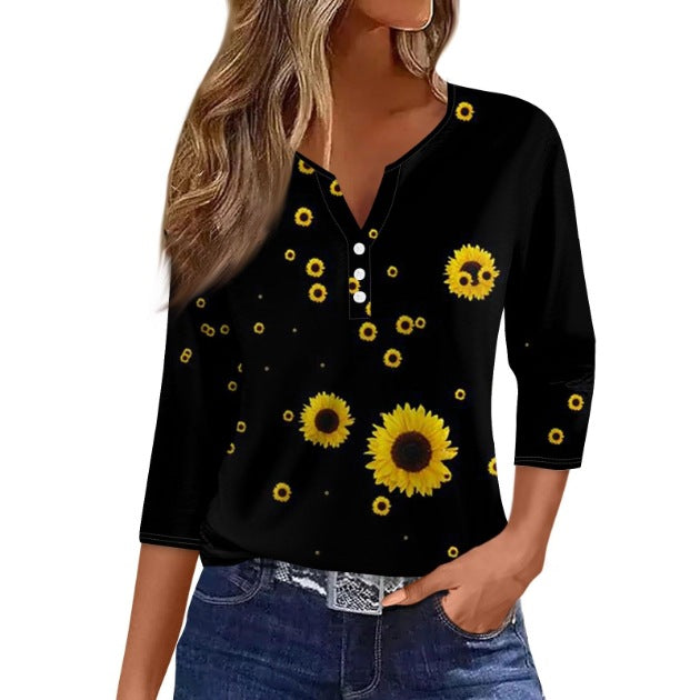 Women's New T-shirt Printed Short-sleeved Source Blouses